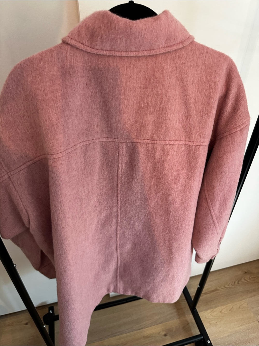 H&M Rose Pink Oversized Button-Up Shacket - Picture 3 of 4